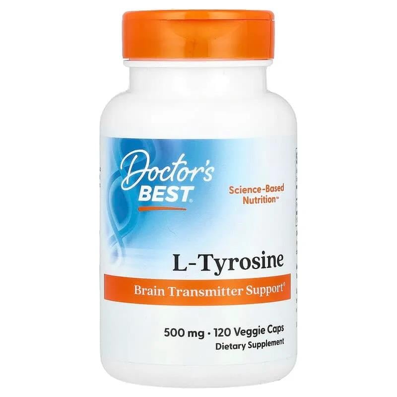 Doctor's Best L-Tyrosine 500 mg 120 Veggie Capsules-Doctor's Best