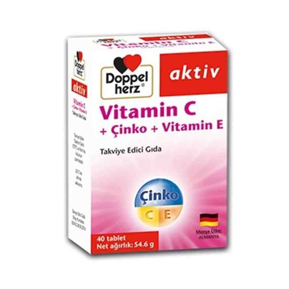 Doppelherz Aktiv Vitamin C + Çinko + Vitamin E 40 Tablet