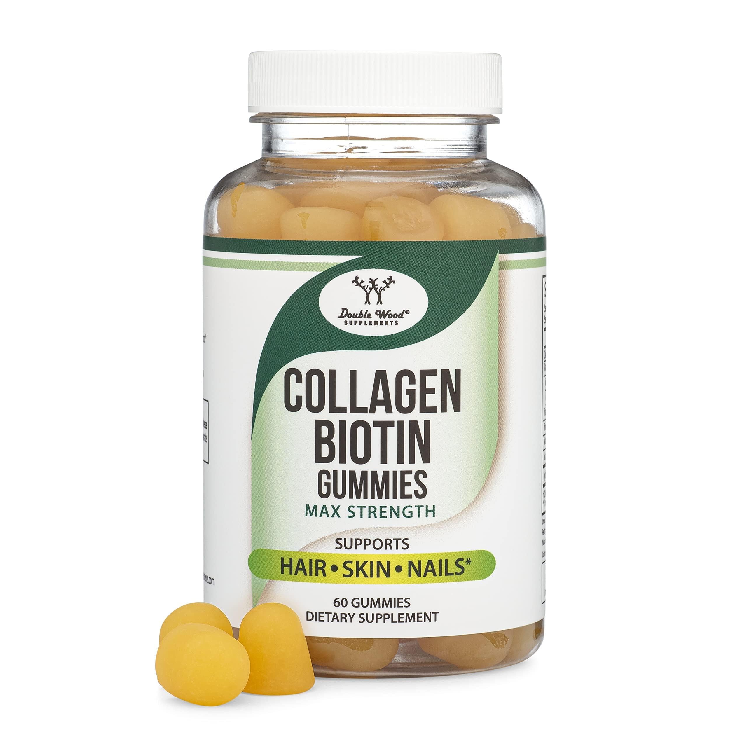 Double Wood Collagen Biotin Hair Skin Nails 60 Gummies-Double Wood
