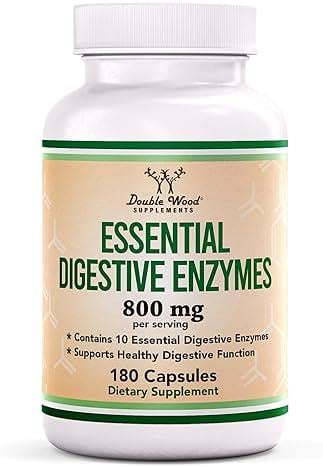 Double Wood Essential Digestive Enzymes 800 mg 180 Capsules-Double Wood