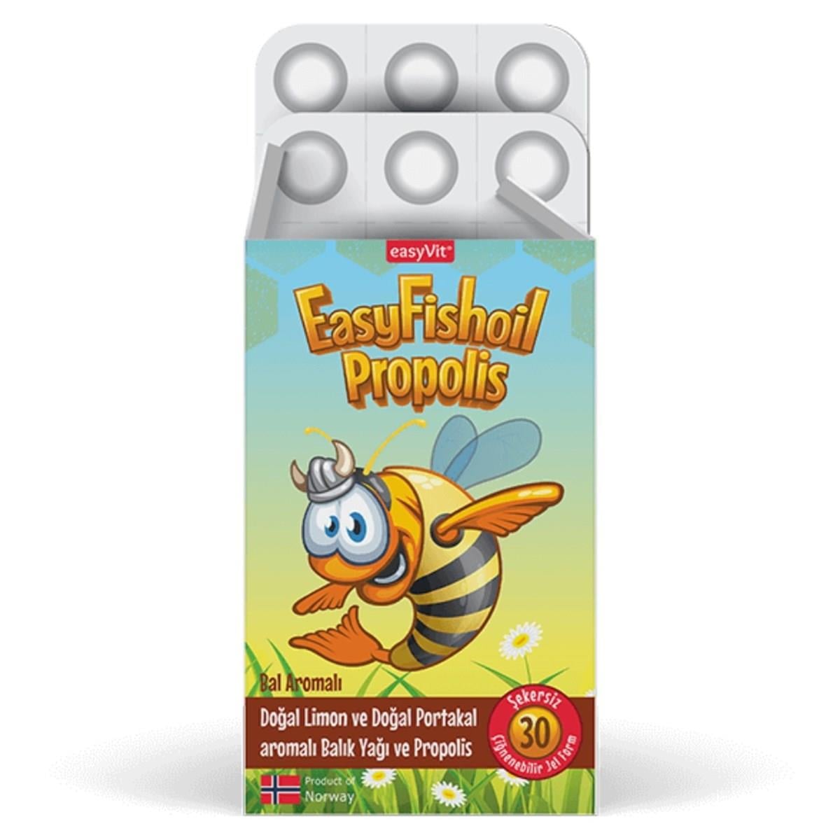 EasyFishoil Propolis Çğnenebilir 30 Jel Tablet-Easyvit