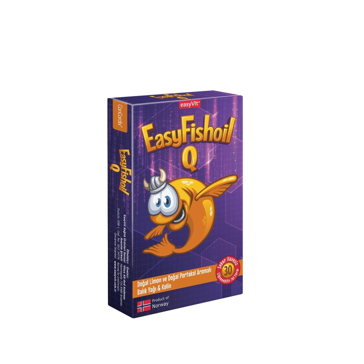 EasyFishoil Q Omega 3 Kolin Vitamin 30 Tablet-Easyvit