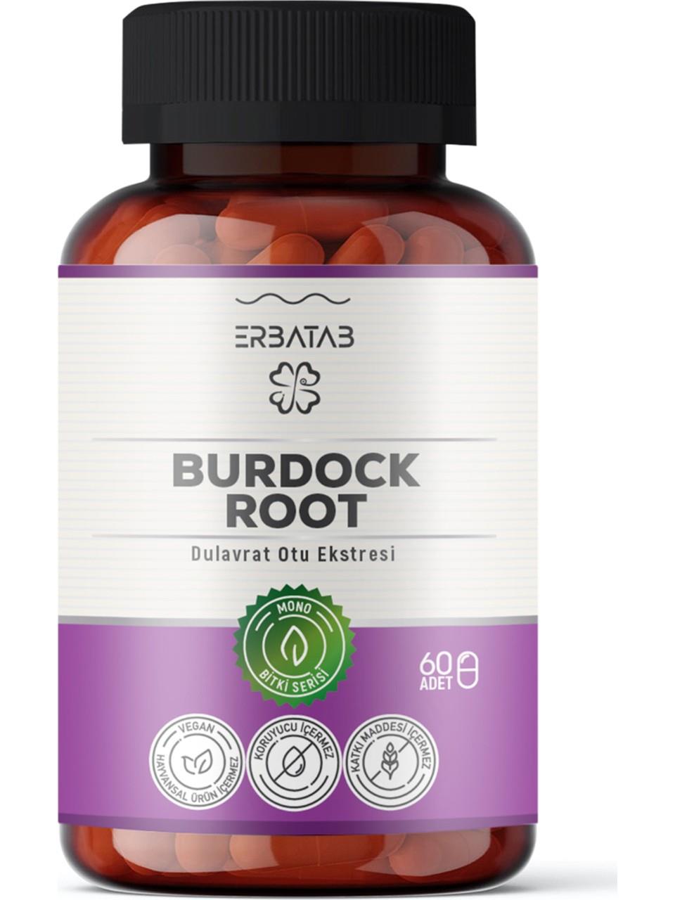 Erbatab Burdock Root Dulavrat Otu Ekstresi 60 Kapsül-Erbatab