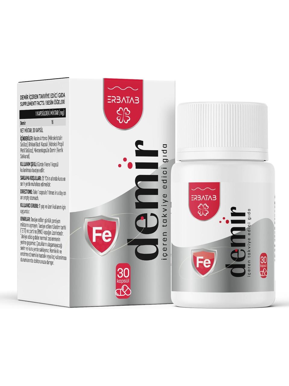 Erbatab Demir 30 Kapsül-Erbatab