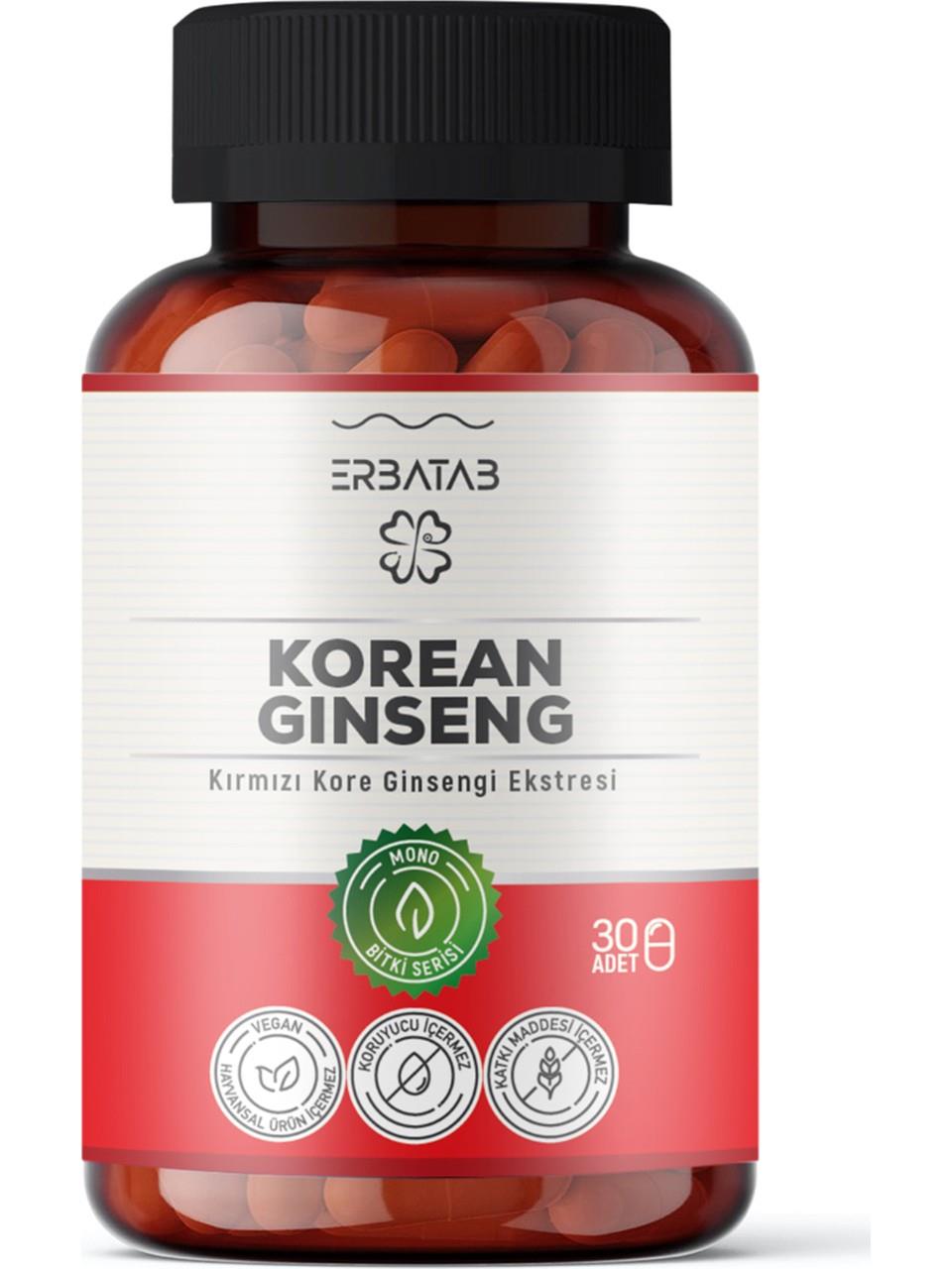 Erbatab Kırmızı Kore Ginsengi Ekstresi 60 Kapsül-Erbatab