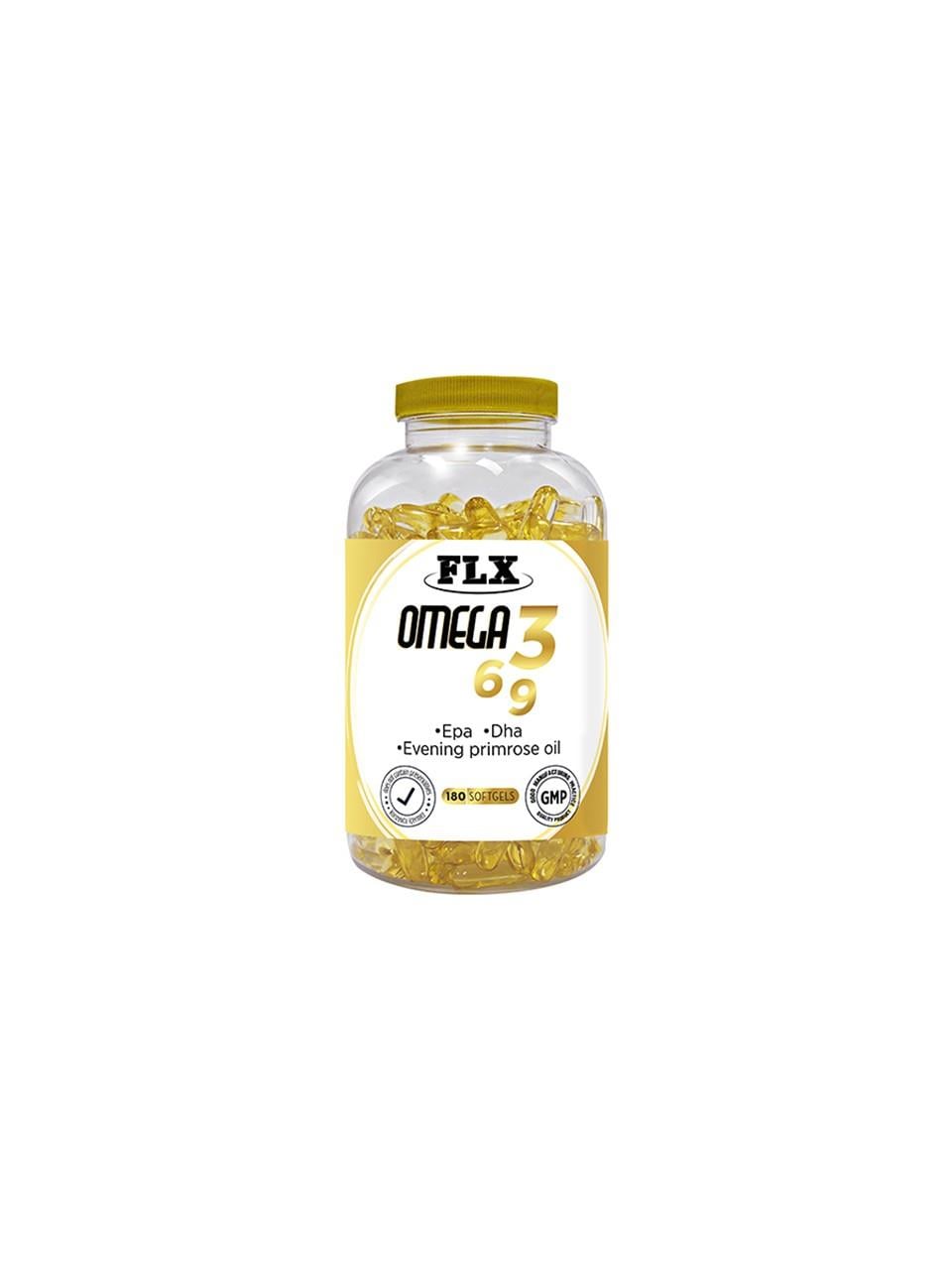 FLX Omega 3-6-9 Balık Yağı DHA-EPA 180 Softgel-FLX
