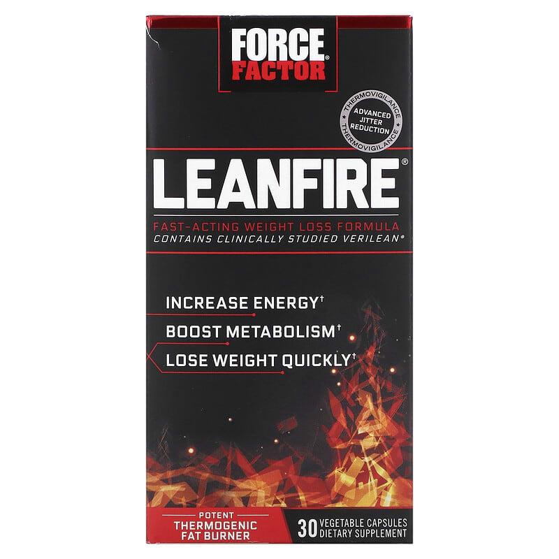 Force Factor Leanfire Fast-Acting Weight Loss Formula 30 Vegetable Capsules-Force Factor