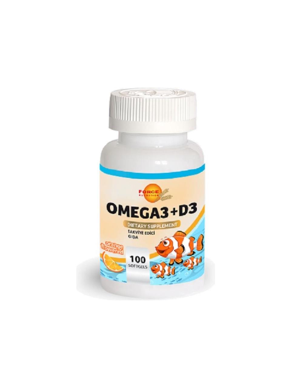 Force Nutrition Omega 3 D3 100 Softgels-FORCE NUTRITION