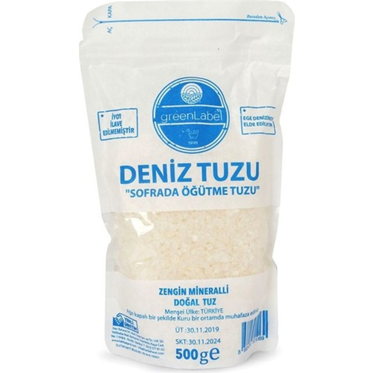 Green Label Deniz Tuzu 500 gr Sofrada Öğütme