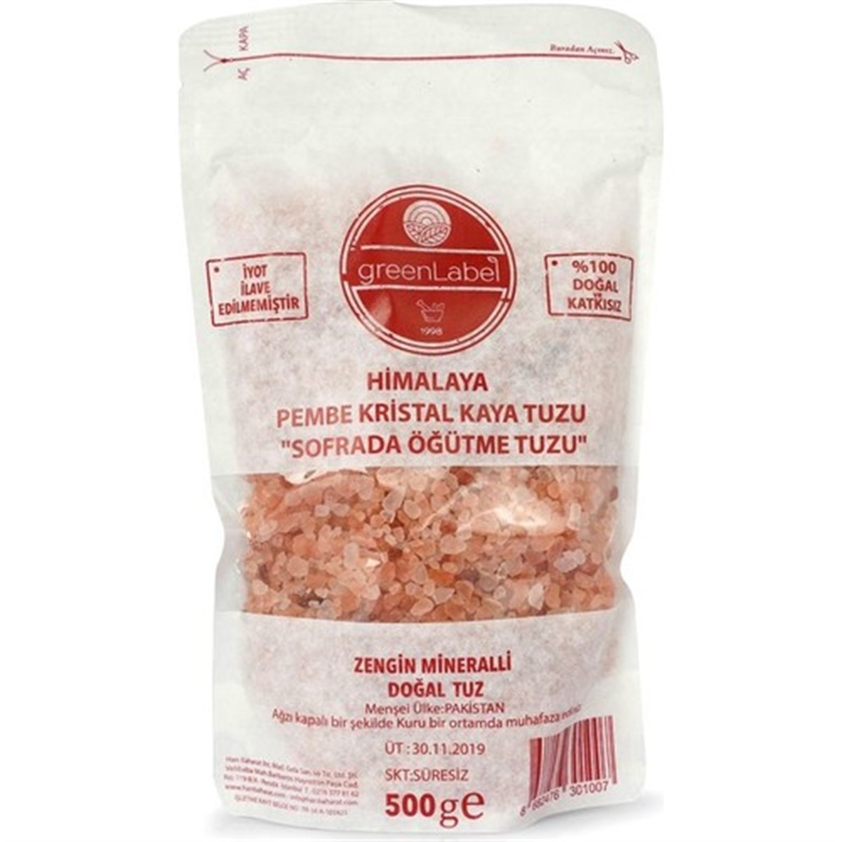 Green Label Himalaya Pembe Kristan Kaya Tuzu 500 gr Sofrada Öğütme