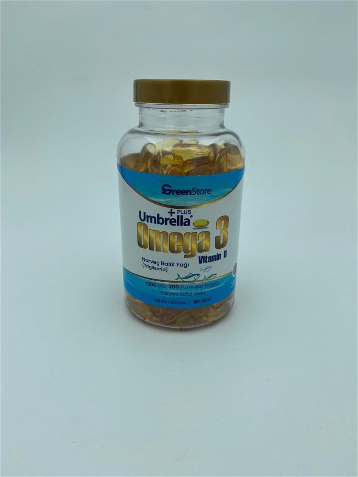 Green Store Umbrella Plus Omega 3 Norveç Balık Yağı 1300 mg 200 Kapsül