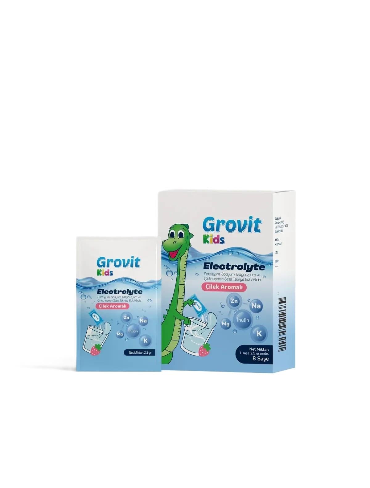 Grovit Kids Electrolyte Çilek Aromalı 8 Saşe-Grovit