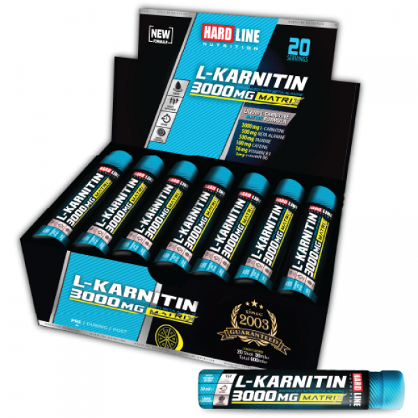 Hardline Nutrition L-Carnitine Limon Aromalı 3000 mg 20 Shots-HARDLINE