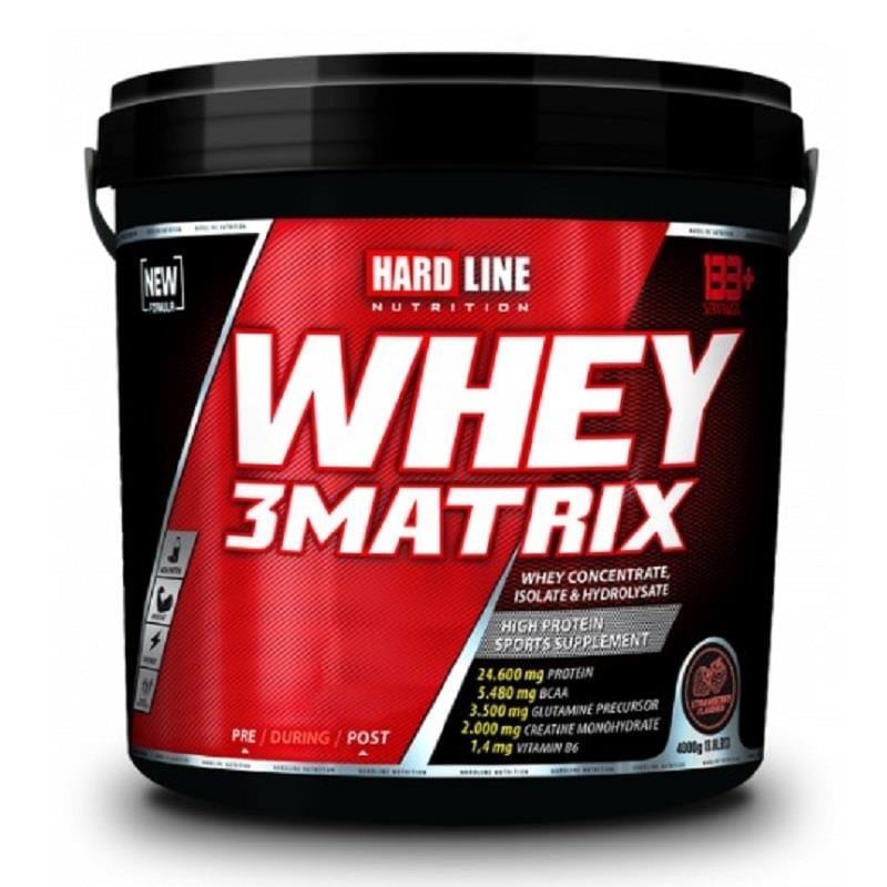 Hardline Nutrition Whey 3 Matrix Çilek 4000 gr-HARDLINE