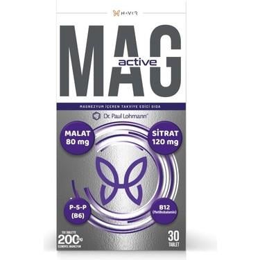 Haver Mag-Active Malat Sitrat P5P B12 30 Tablet-Haver