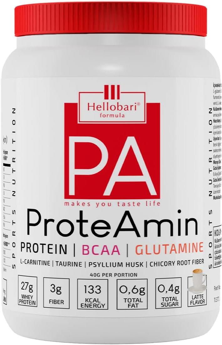Hellobari Formula Proteamin Whey Protein BCAA Glutamin Latte Aromalı 28 Porsiyon-Hellobari Formula
