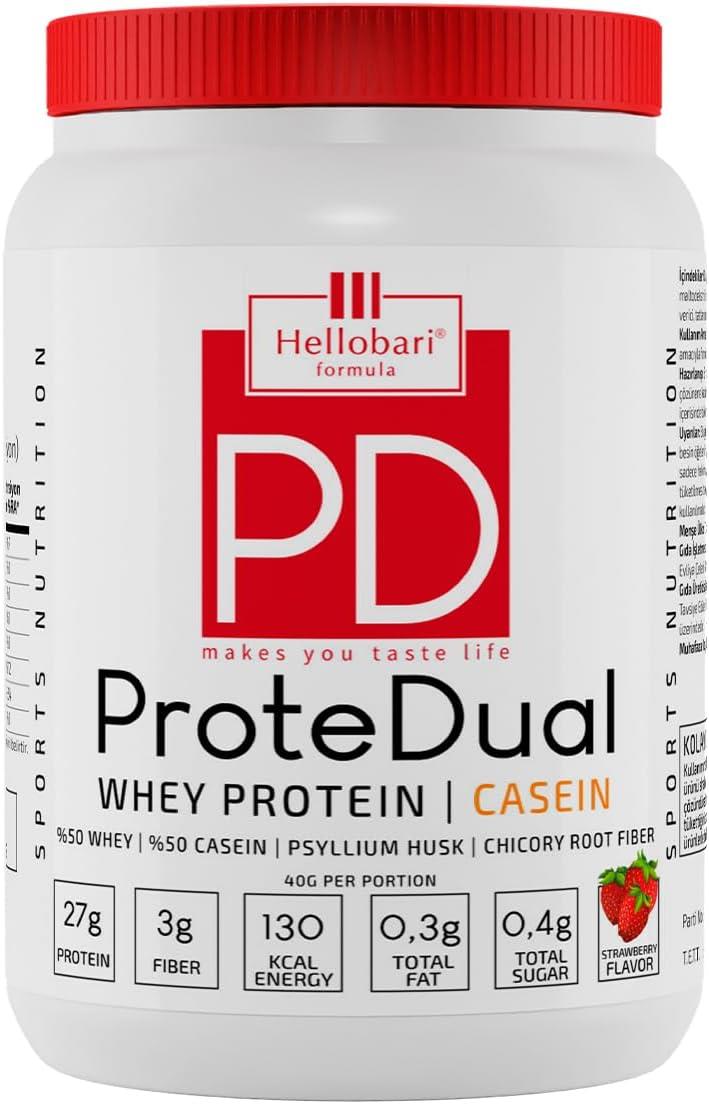 Hellobari Formula Protedual Whey Protein Kazein Proteini Çilek Aromalı 28 Porsiyon-Hellobari Formula