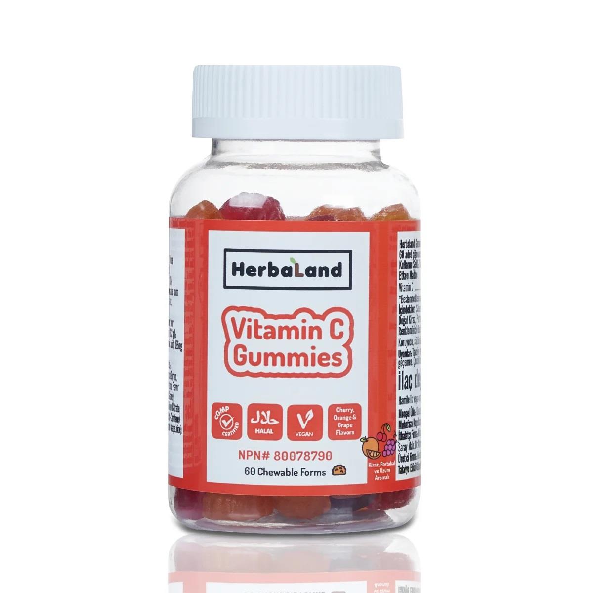 Herbaland Vitamin C Gummies 60 Çiğneme Tableti-HERBALAND