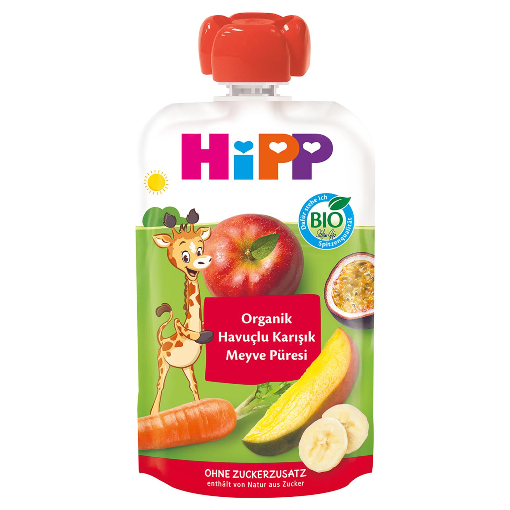 Hipp Organik Havuçlu Karışık Meyve Püresi 100 gr-Hipp