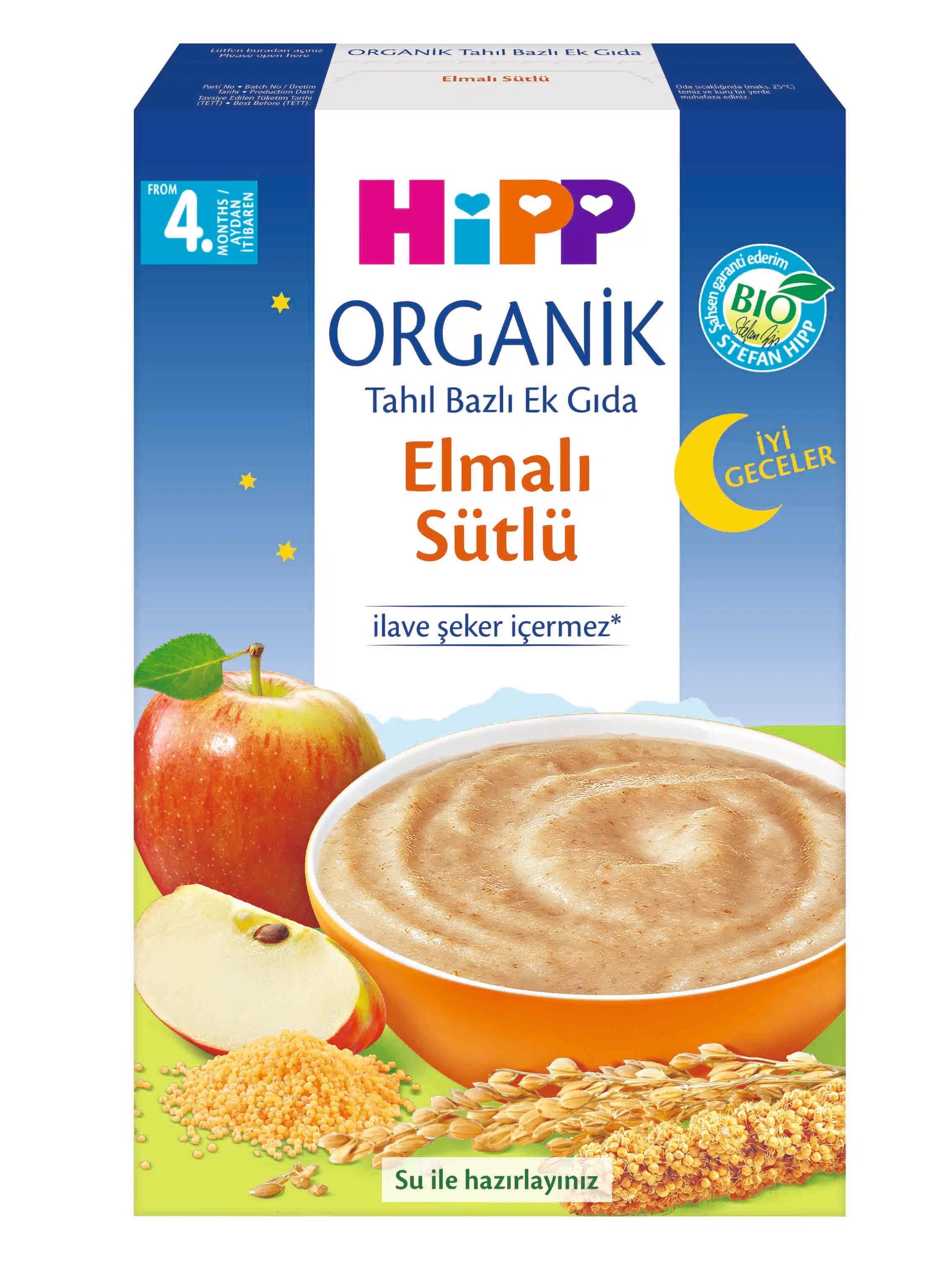 Hipp Organik İyi Geceler Elmalı Sütlü Tahıl Bazlı Ek Gıda 250 gr-Hipp