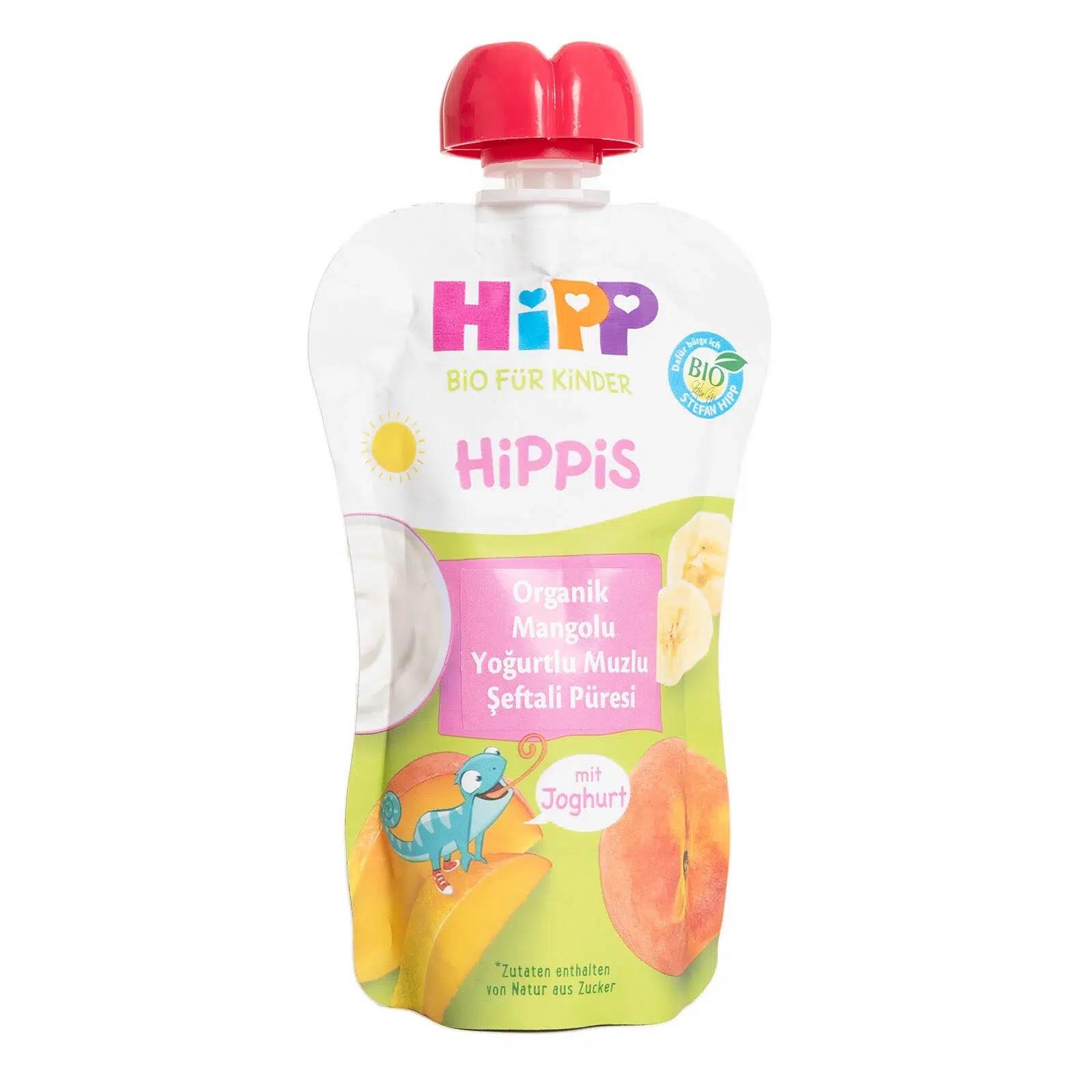 Hipp Organik Mangolu Yoğurtlu Muzlu Şeftali Püresi 100 gr-Hipp
