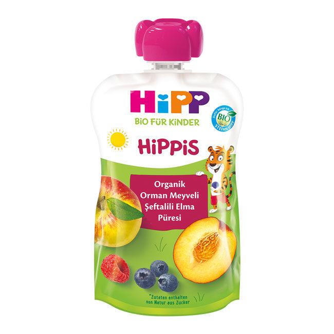 Hipp Organik Orman Meyveli Şeftalili Elma Püresi 100 gr-Hipp