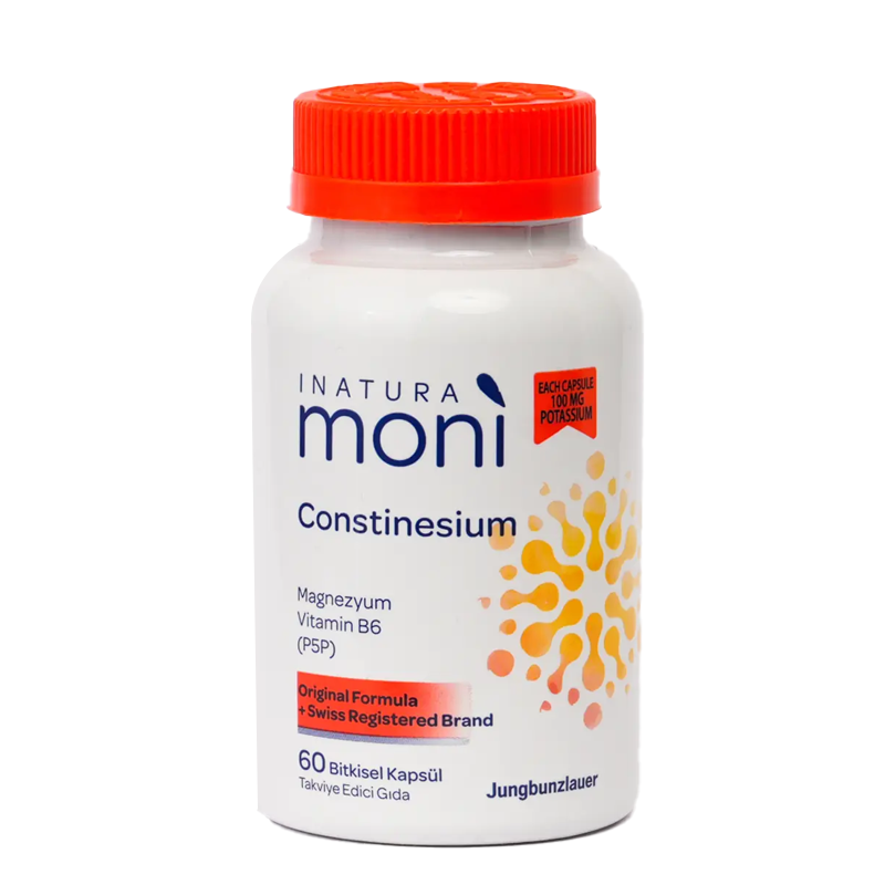 Inatura Moni Constinesium Magnesium Vitamin B6 Potasyum 60 Vegan Kapsül-Inatura moni