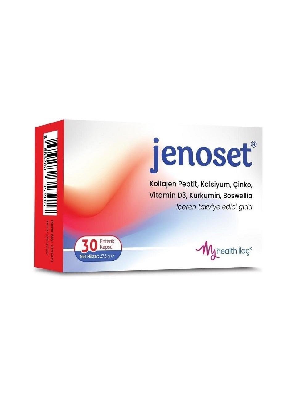 Jenoset Collagen Peptit Vitamin D3 Kurkumin Boswellia 30 Kapsül-Jenoset