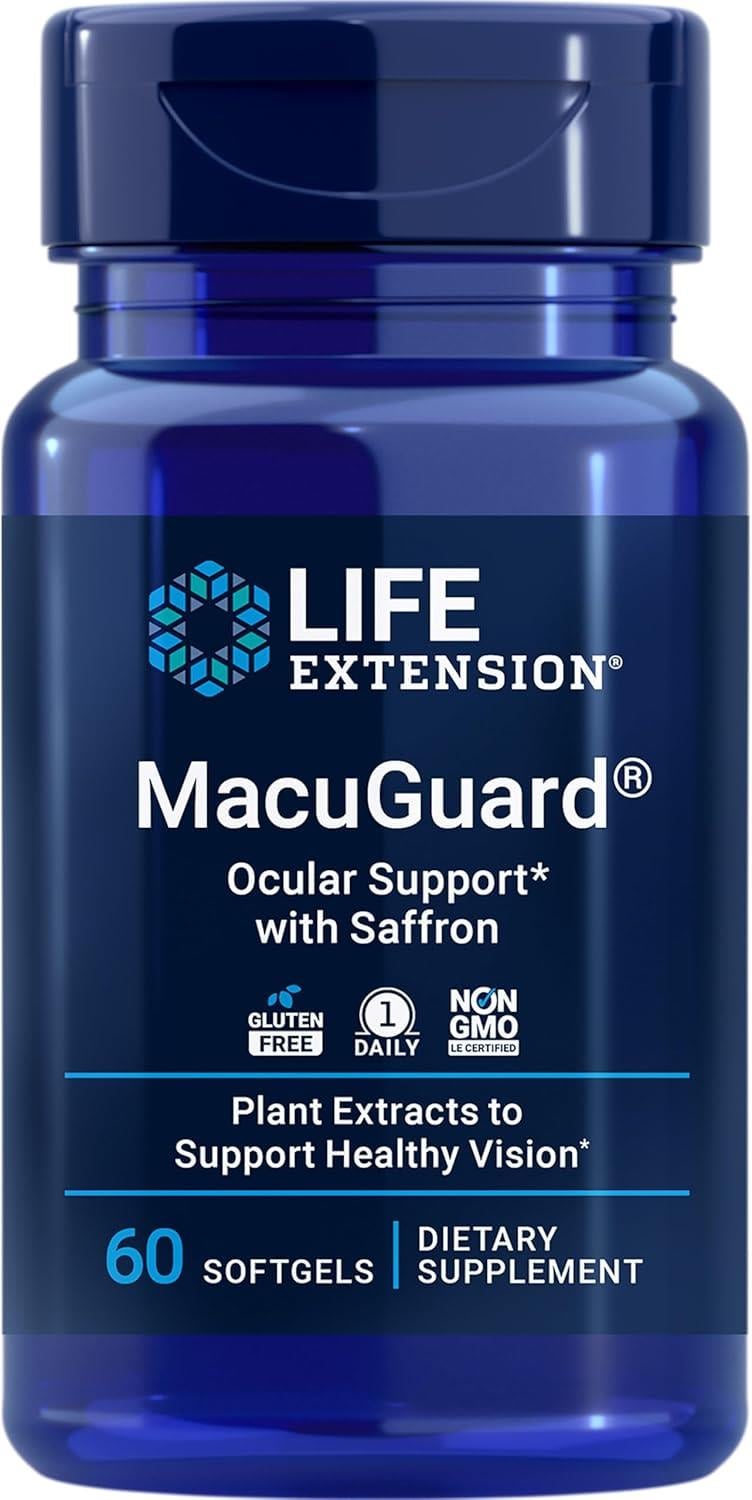 Life Extension Macuguard Ocular Support With Saffron 60 Softgels-Life Extension
