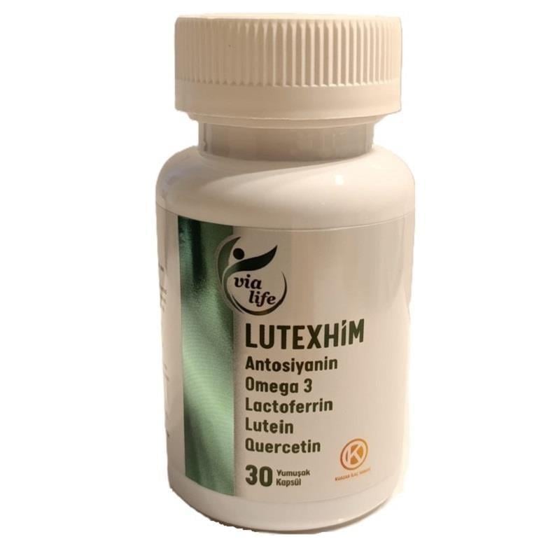 Lutexhim - Lutein, Laktoferrin, Kuersetin ve Omega 3 içeren Gıda Takviyesi 30 Softjel-Kuazar