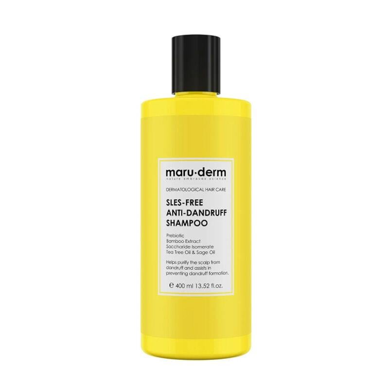 Maruderm Kepeğe Karşı Etkili Sülfatız Şampuan Normal Yağlı Saçlar Sülfatsız Tuzsuz Vegan 400 ml-Maruderm