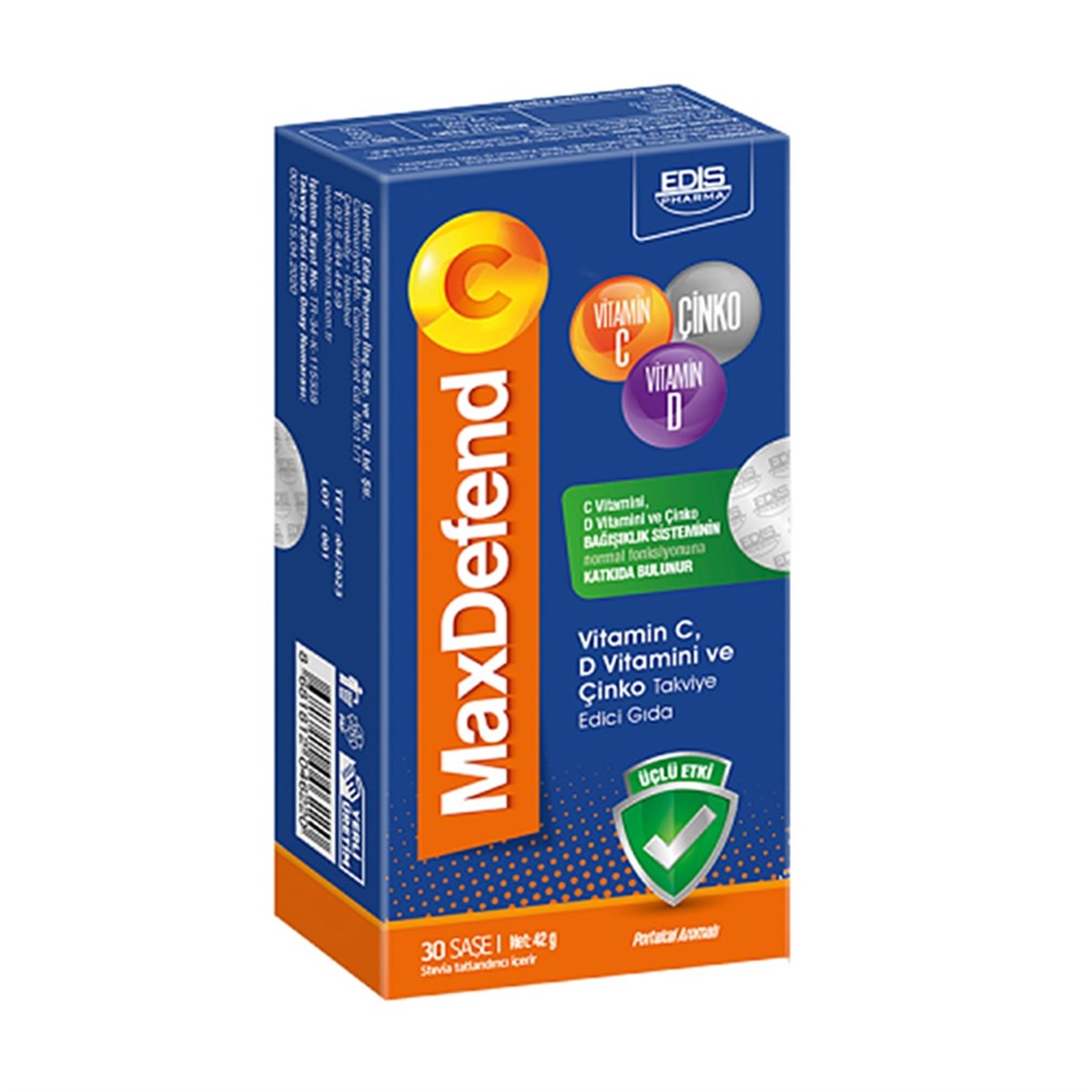 MaxDefend C Portakal Aromalı 30 Saşe