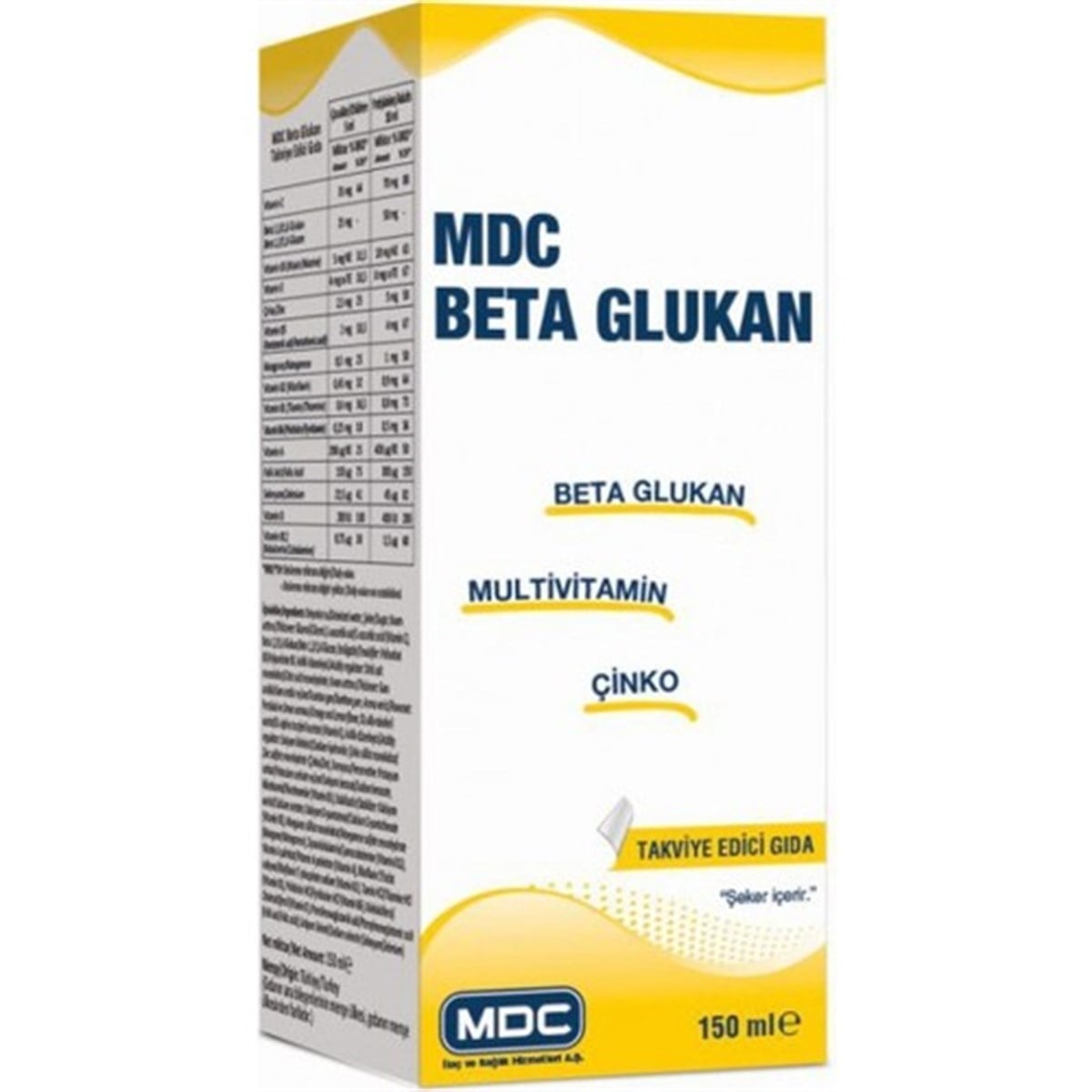MDC Beta Glukan Multivitamin Çinko 150 Ml