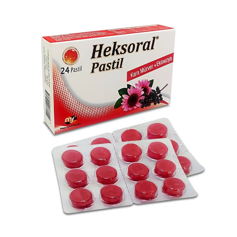Mega Farma Heksoral Kara Mürver Ekinezya Pastil 24'lü-Mega Farma