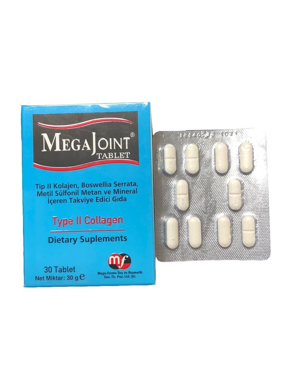 Mega farma Mega Joint Tip II Kolajen 30 Tablet-Mega Farma
