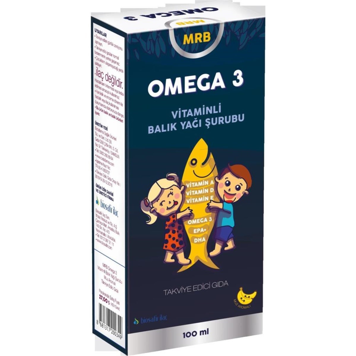 MRB Omega 3 Balık Yağı 100 ml Muz Aromalı