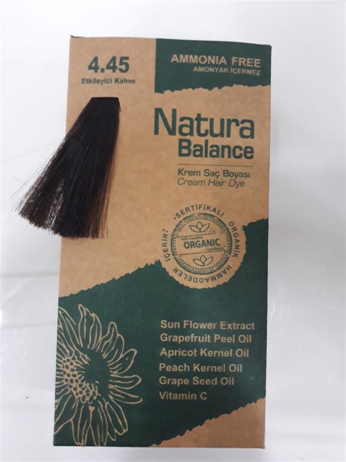 Natura Balance Krem Saç Boyası 4.45 Etkileyici Kahve Organik
