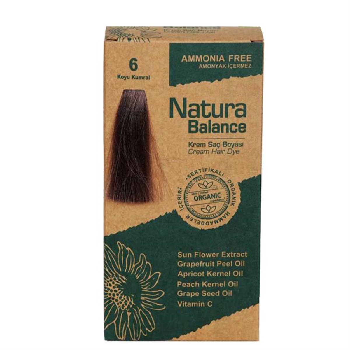 Natura Balance Krem Saç Boyası 6 Koyu Kumral Organik