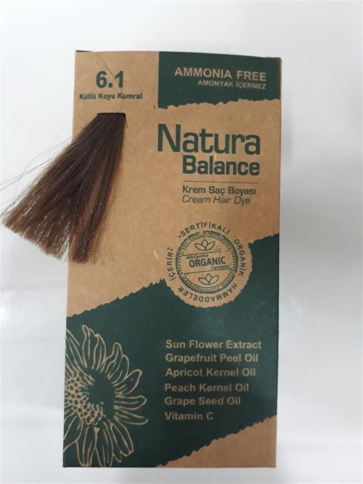 Natura Balance Krem Saç Boyası 6.1 Küllü Koyu Kumral Organik