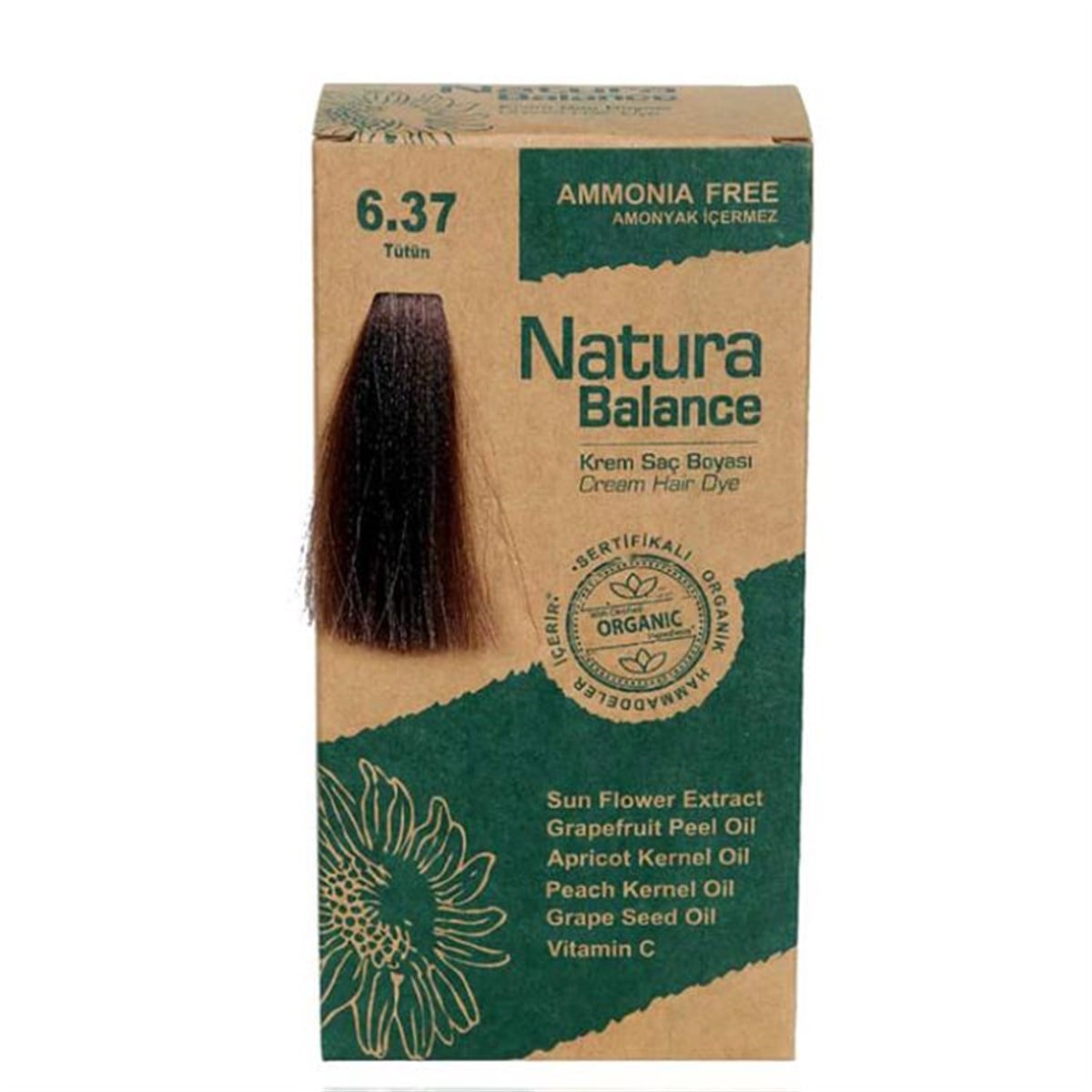 Natura Balance Krem Saç Boyası 6.37 Tütün Organik