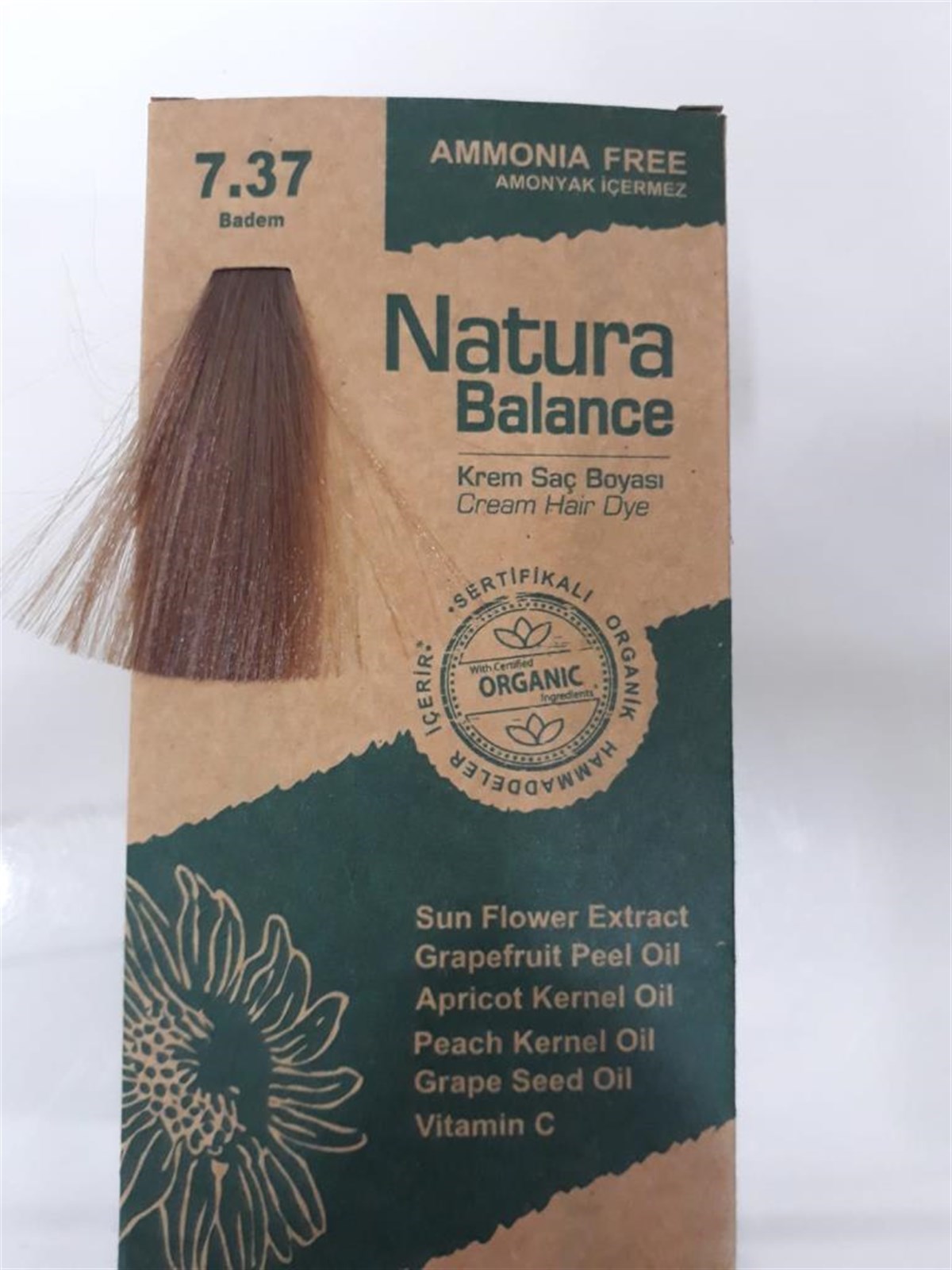 Natura Balance Krem Saç Boyası 7.37 Badem Organik