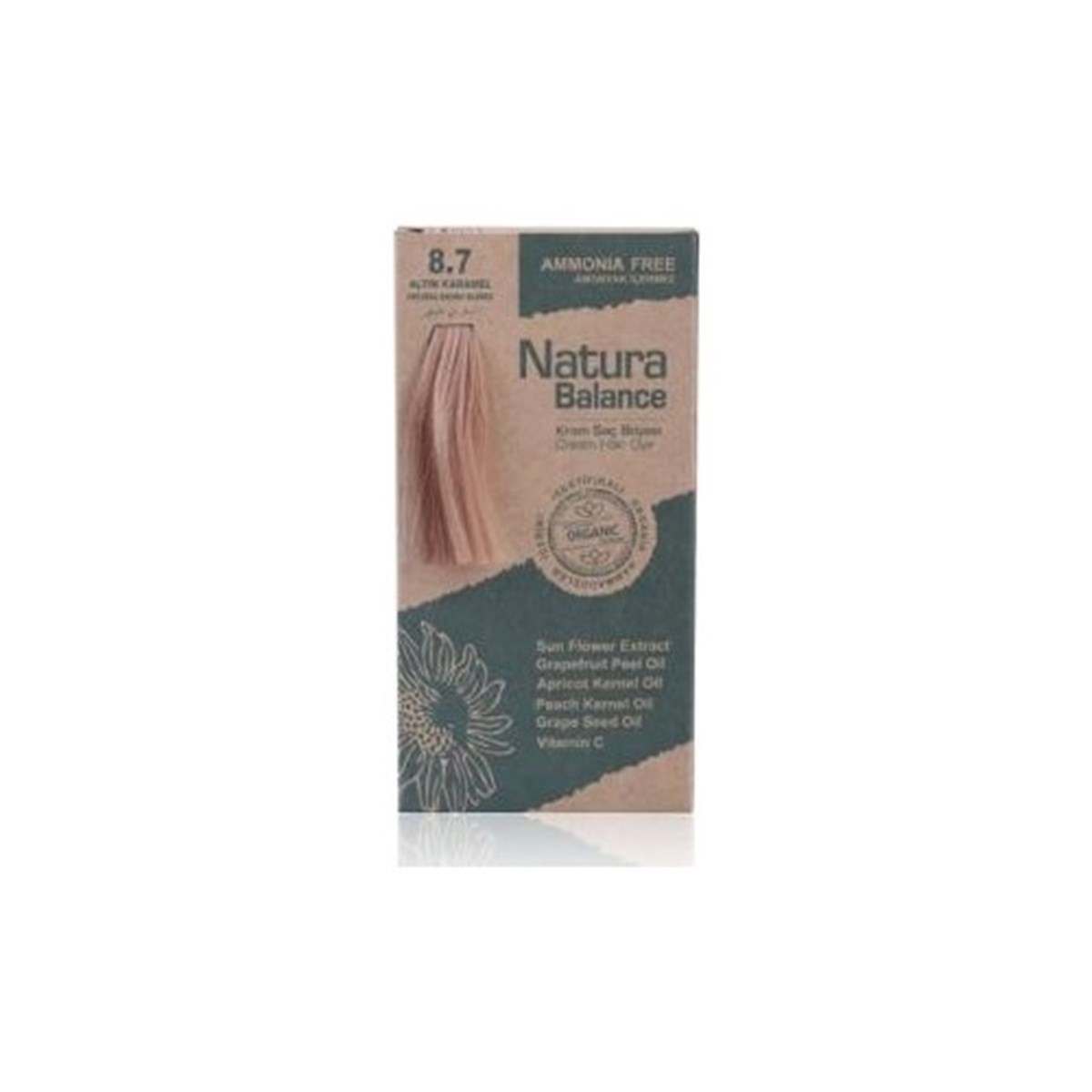Natura Balance Krem Saç Boyası 8.7 Altın Karamel Organik