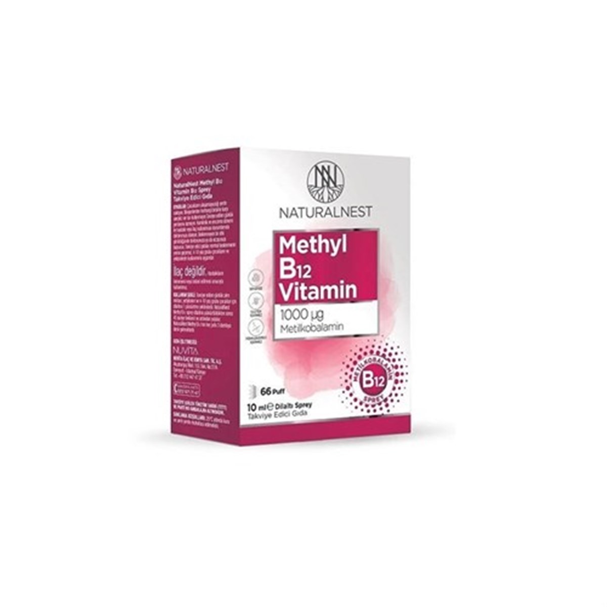 Naturalnest Methyl B12 Vitamin 1000 μg 10 ml Dilaltı Sprey