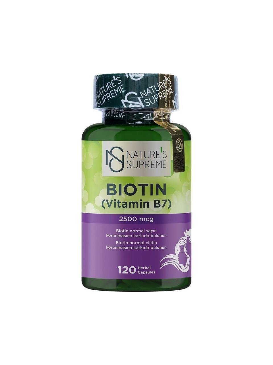 Nature's Supreme Biotin 2500 mcg 120 Kapsül-Nature's Supreme
