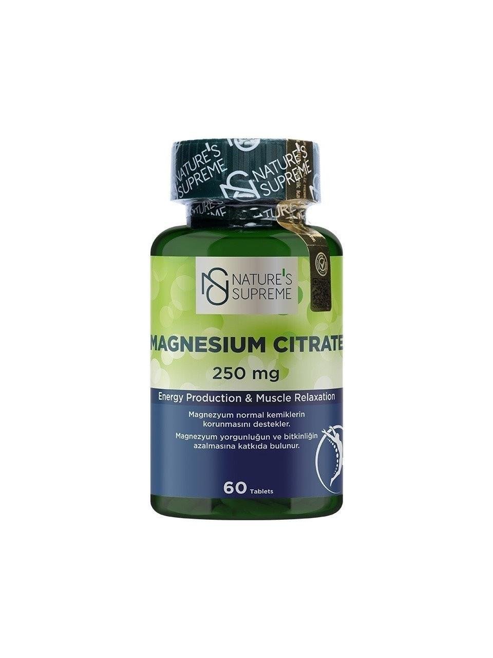 Nature's Supreme Magnesium Citrate 250 mg 60 Tablet-Nature's Supreme
