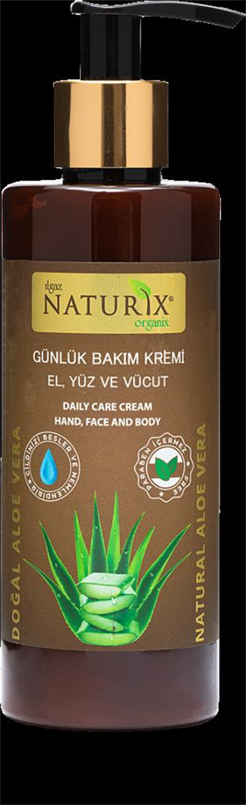 Naturix - Doğal Aloe Vera Günlük Bakım Kremi El, Yüz ve Vücut - 250ml