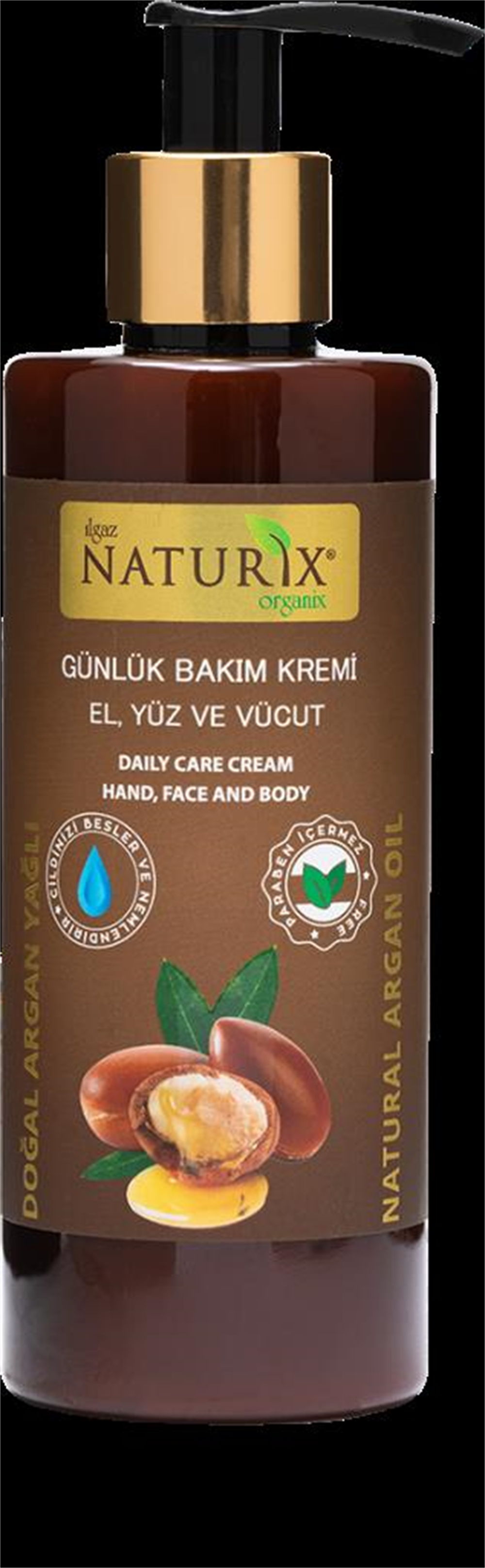 Naturix - Doğal Argan Yağlı Günlük Bakım Kremi El, Yüz ve Vücut - 250ml