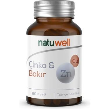 Natuwell Çinko - Bakır Takviye Edici Gıda 60 Kapsül-NATUWELL