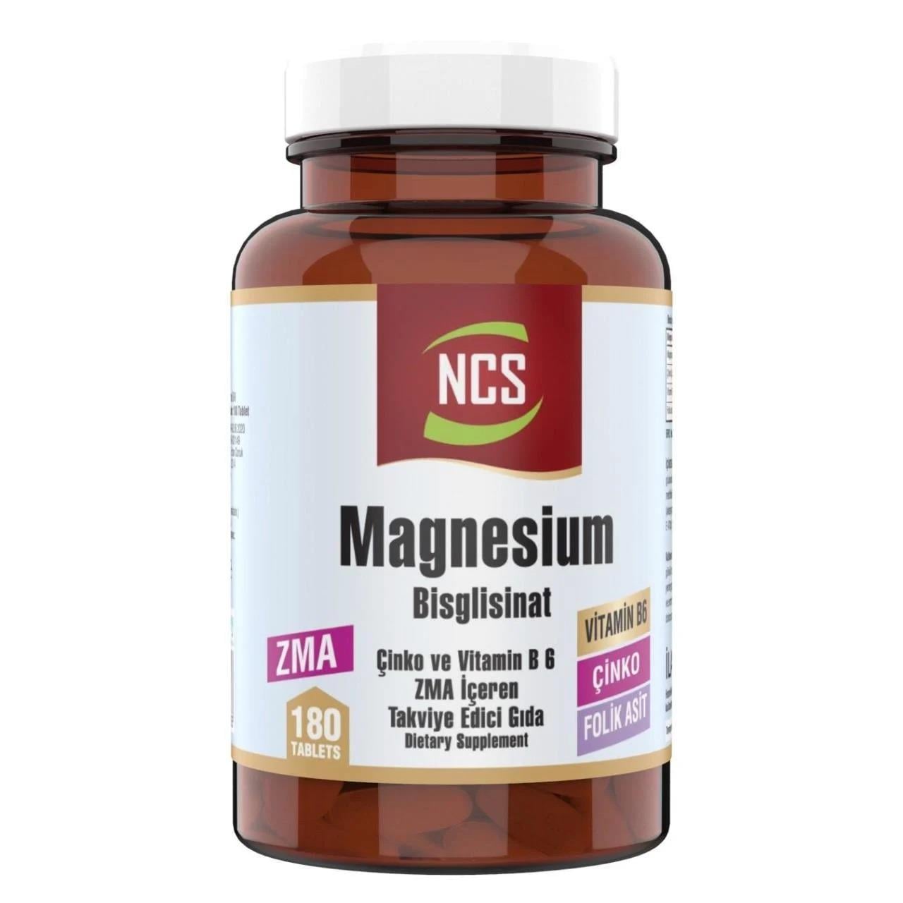 NCS Magnezyum Bisglisinat Çinko B6 Folik Asit 180 Tablet-NCS