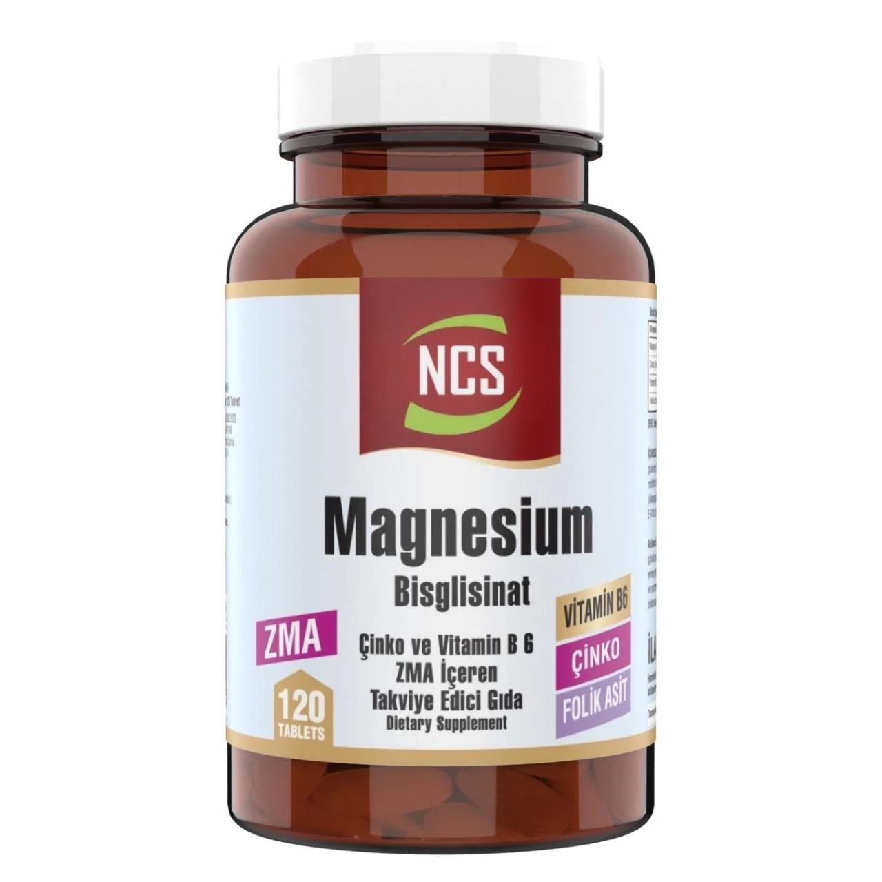 NCS Magnezyum Bisglisinat Çinko B6 Folik Asit 120 Tablet-NCS